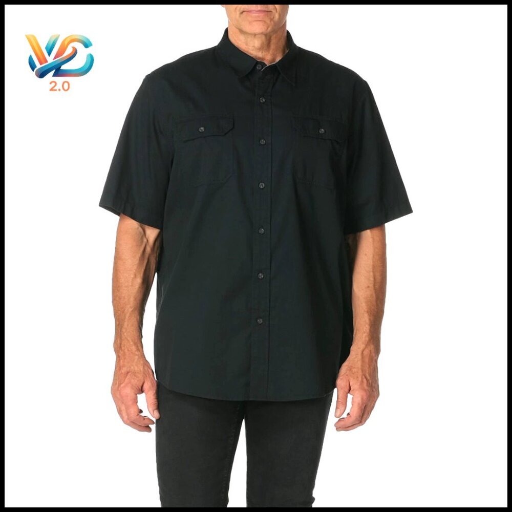 Classic Button Down Shirt Short Sleeve Regular Fit Casual Cotton Preppy